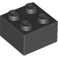 Lego kostka (kostička) 2x2, černá (300326, 4103587)